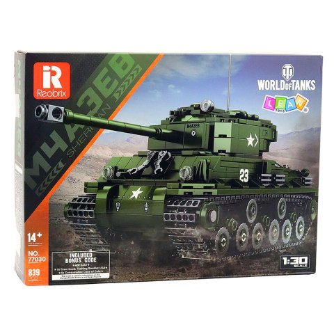 Klocki Konstrukcyjne Czołg Wojskowy Sherman M4A3E8 Skala 1:30 839 el. LEAN Toys