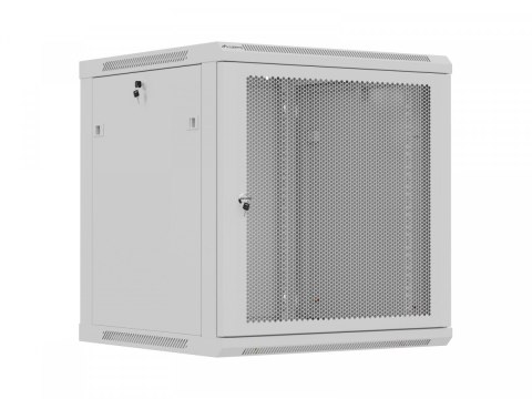 Szafa instalacyjna rack wisząca 12U 600x600 szara drzwi perforowane (flat pack) Lanberg