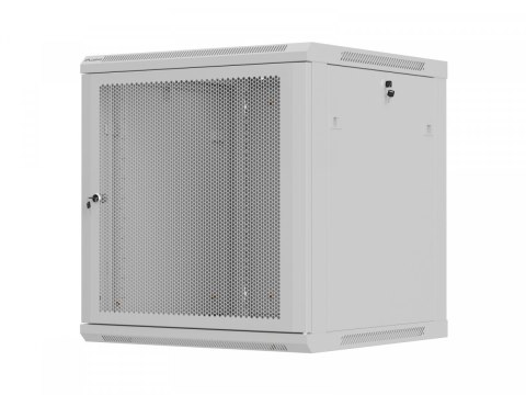 Szafa instalacyjna rack wisząca 12U 600x600 szara drzwi perforowane (flat pack) Lanberg