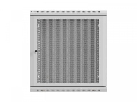 Szafa instalacyjna rack wisząca 12U 600x600 szara drzwi perforowane (flat pack) Lanberg
