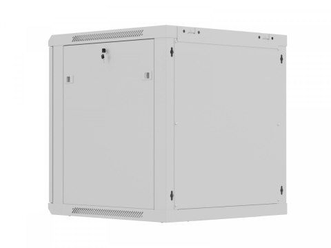 Szafa instalacyjna rack wisząca 12U 600x600 szara drzwi perforowane (flat pack) Lanberg