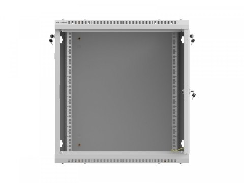 Szafa instalacyjna rack wisząca 12U 600x600 szara drzwi perforowane (flat pack) Lanberg