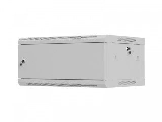 Szafa instalacyjna rack wisząca 19 cali 4U 600x450 szara drzwi metalowe (flat pack) Lanberg