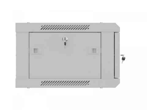 Szafa instalacyjna rack wisząca 19 cali 4U 600x450 szara drzwi metalowe (flat pack) Lanberg