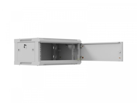 Szafa instalacyjna rack wisząca 19 cali 4U 600x450 szara drzwi metalowe (flat pack) Lanberg