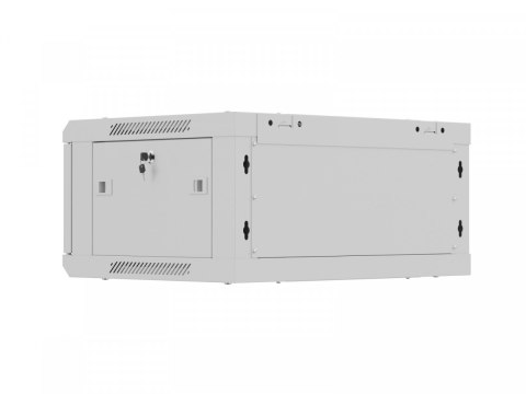 Szafa instalacyjna rack wisząca 19 cali 4U 600x450 szara drzwi metalowe (flat pack) Lanberg