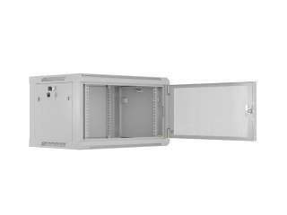 Szafa instalacyjna rack wisząca 19 cali 6U 600x450 drzwi perforowane (flat pack) szara Lanberg