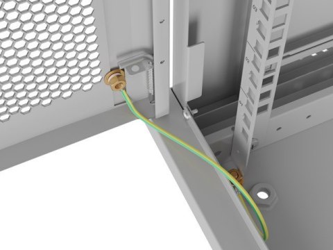 Szafa instalacyjna rack wisząca 19 cali 6U 600x450 drzwi perforowane (flat pack) szara Lanberg