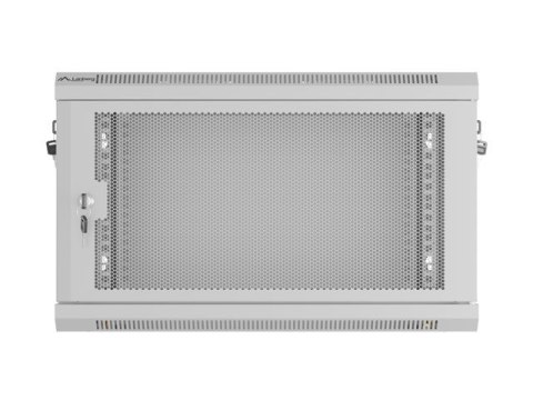 Szafa instalacyjna rack wisząca 19 cali 6U 600x450 drzwi perforowane (flat pack) szara Lanberg