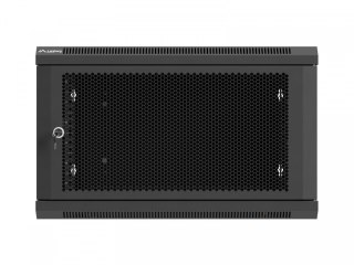 Szafa instalacyjna rack wisząca 19 cali 6U 600x600 czarna drzwi perforowane (flat pack) Lanberg