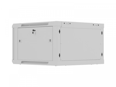 Szafa instalacyjna rack wisząca 19 cali 6U 600x600 szara drzwi perforowane (flat pack) Lanberg