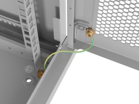 Szafa instalacyjna rack wisząca 19 cali 9U 600x450 drzwi perforowane (flat pack) szara Lanberg