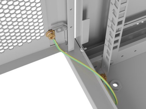 Szafa instalacyjna rack wisząca 19 cali 9U 600x450 drzwi perforowane (flat pack) szara Lanberg