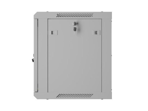 Szafa instalacyjna rack wisząca 19 cali 9U 600x450 drzwi perforowane (flat pack) szara Lanberg