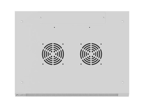 Szafa instalacyjna rack wisząca 19 cali 9U 600x450 drzwi perforowane (flat pack) szara Lanberg