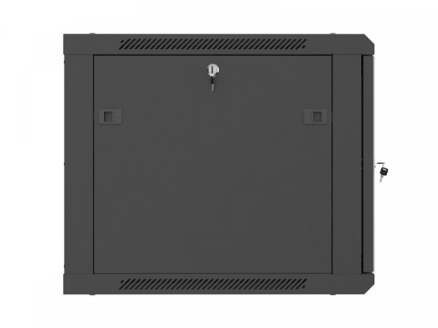 Szafa instalacyjna rack wisząca 19 cali 9U 600x600 czarna drzwi perforownae ( flat pack) Lanberg