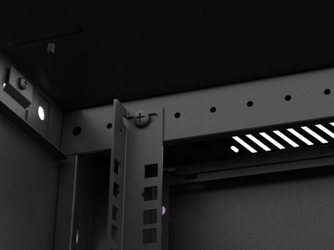 Szafa instalacyjna rack wisząca 19 cali 9U 600x600 czarna drzwi perforownae ( flat pack) Lanberg