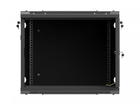 Szafa instalacyjna rack wisząca 19 cali 9U 600x600 czarna drzwi perforownae ( flat pack) Lanberg