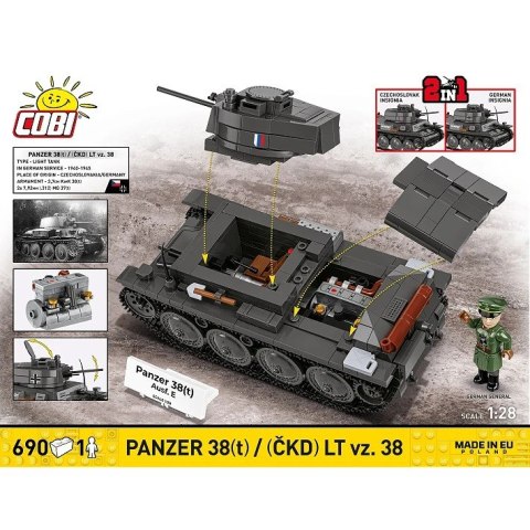 Klocki Panzer 38 LT VZ.38 690 elementów Cobi Klocki