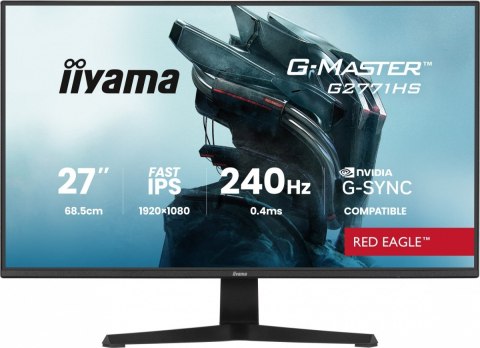 Monitor 27 cali G2771HS-B1 0.4ms,Fast IPS,DP,2xHDMI,240Hz,350cd, Adaptive G-SYNC - 1920 x 1080 @48-240Hz DisplayPort Only IIYAMA