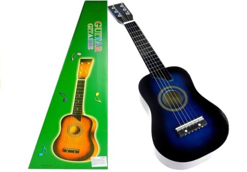 Gitara Drewniana Klasyczna z Kostką Niebieska 60 cm LEAN Toys