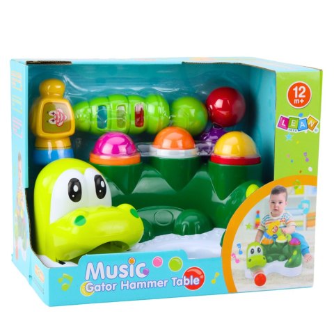 Gra Zręcznościowa Zbijak Piłeczek Zjeżdżalnia Młotek Interaktywny Krokodyl LEAN Toys