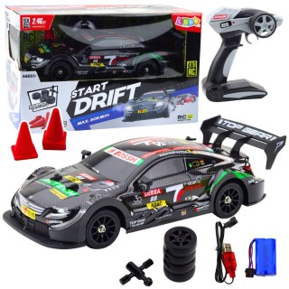 Samochód Wyścigowy Auto Do Driftu RC Czarny Karbon 30km/h 1:16 LEAN Toys
