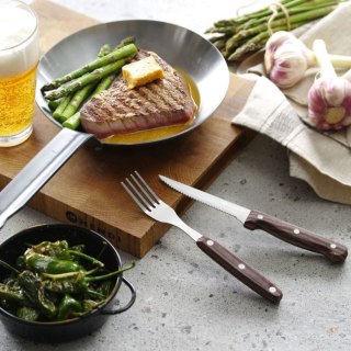 Widelec do steków mięsa ze stali nierdzewnej brązowy - 6 szt. Hendi