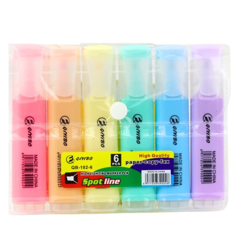 Zestaw Zakreślaczy Flamastrów W Etui Kolorowe Pastelowe 6szt LEAN