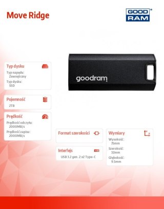 Dysk zewnętrzny SSD Move Ridge 2TB 2000/2000MB/s GOODRAM