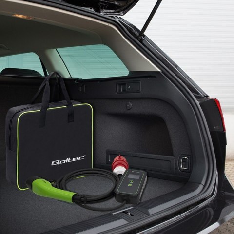 Mobilna ładowarka do samochodu elektrycznego EV z regulacją 2w1 Typ2 | 7kW | 230V | CEE 3 PIN | WiFi | LCD | Przenosna | Wallbo Qoltec