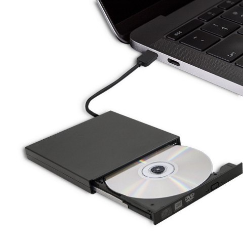 Nagrywarka DVD-RW zewnętrzna | USB 2.0 | Czarna Qoltec
