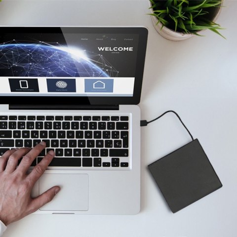 Nagrywarka DVD-RW zewnętrzna | USB 2.0 | Czarna Qoltec