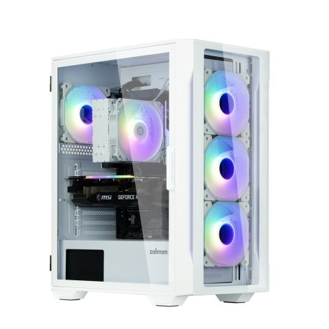 Obudowa I3 Neo TG White Mid Tower RGB 4xwentylator, biała Zalman