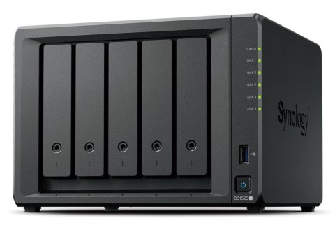 Serwer DS1525+ V1500B 2,2Ghz 1x8GB DDR4 2x2,5GbE 3Y Synology