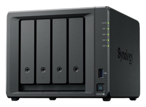 Serwer NAS DS425+ 4x0HDD J4125 2GB DDR4 1x1GbE 1x2,5GbE 3Y Synology