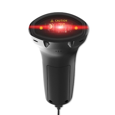 Skaner czytnik kodów kreskowych + stojak na skaner | 1D | USB Qoltec