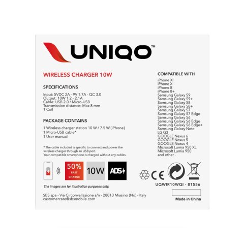 Ładowarka bezprzewodowa Quick Charge 3.0 10W - czarna SBS