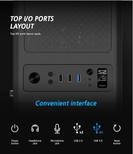 Obudowa S2 ATX Mid Tower PC Case 120mm fan Zalman