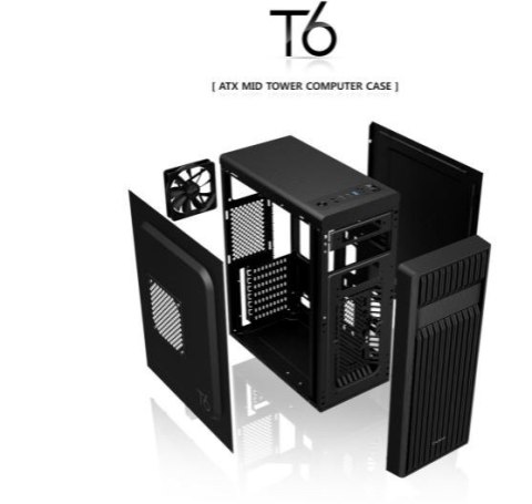 Obudowa T6 ATX Mid Tower PC Case 120mm fan ODD Zalman