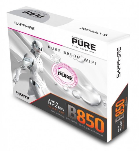 Płyta główna PURE B850M WIFI AM5 4DDR5 mATX Sapphire Technology
