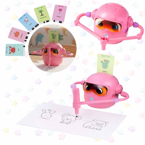 Zabawka interaktywna edukacyjna robot nauka rysowania fiszki mazaki różowy Kik Sp. z o. o. Sp. k.