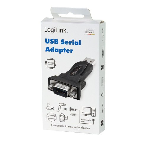 Adapter USB2.0 A/M do DB9/M (RS232) Win 11 LogiLink