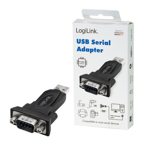 Adapter USB2.0 A/M do DB9/M (RS232) Win 11 LogiLink
