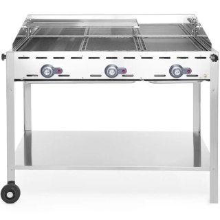 Grill gazowy "Green Fire" 3 palniki 17,4kW z osłoną i półką - Hendi 149591 Hendi