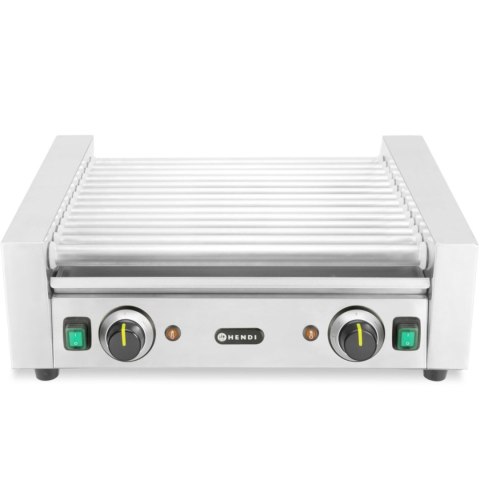 Podgrzewacz grill rolkowy do parówek hot-dogów dwustrefowy 14 rolek 45 cm 1230 W Hendi