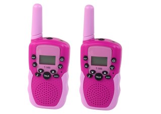 Walkie Talkie Krótkofalówki Różowe Zasięg 3km Dla Dzieci LEAN Toys