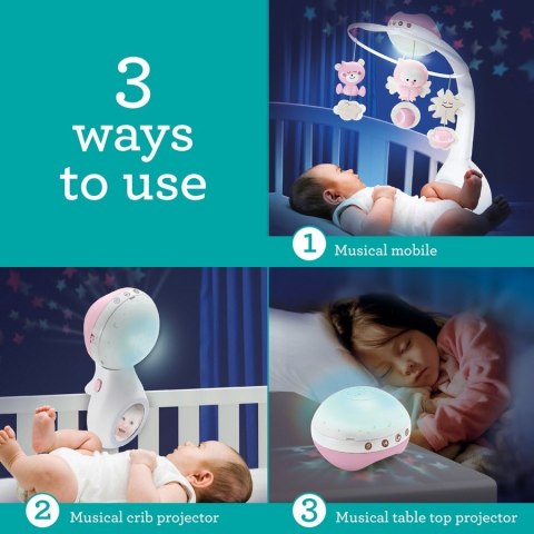 Infantino Muzyczna karuzelka 3w1 pudrowy róż B-kids