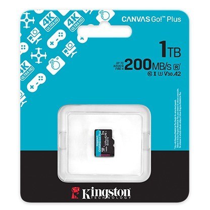 Karta pamięci microSD 1TB Canvas Go! Plus 200MB/s A2 U3 V30 Kingston