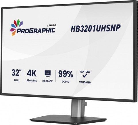 Monitor 31.5 cala ProGraphic HB3201UHSNP-B1 4K,IPS BLACK 2.0,450cd,VESA USB-c dock(PD:96W),HDMI,DP,DAISY/CHAIN,4xUSB,RJ45,3000:1 IIYAMA